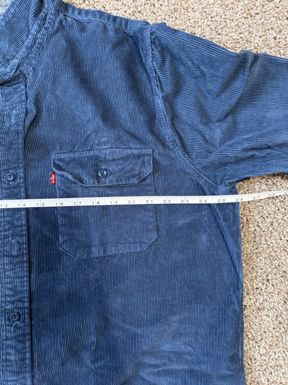 Levi’s Jackson Worker Corduroy Overshirt Navy Blue XL - Picture 7 of 8